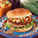 Southwestern Grilled Turkey Burgers with Pineapple Pico de Gallo